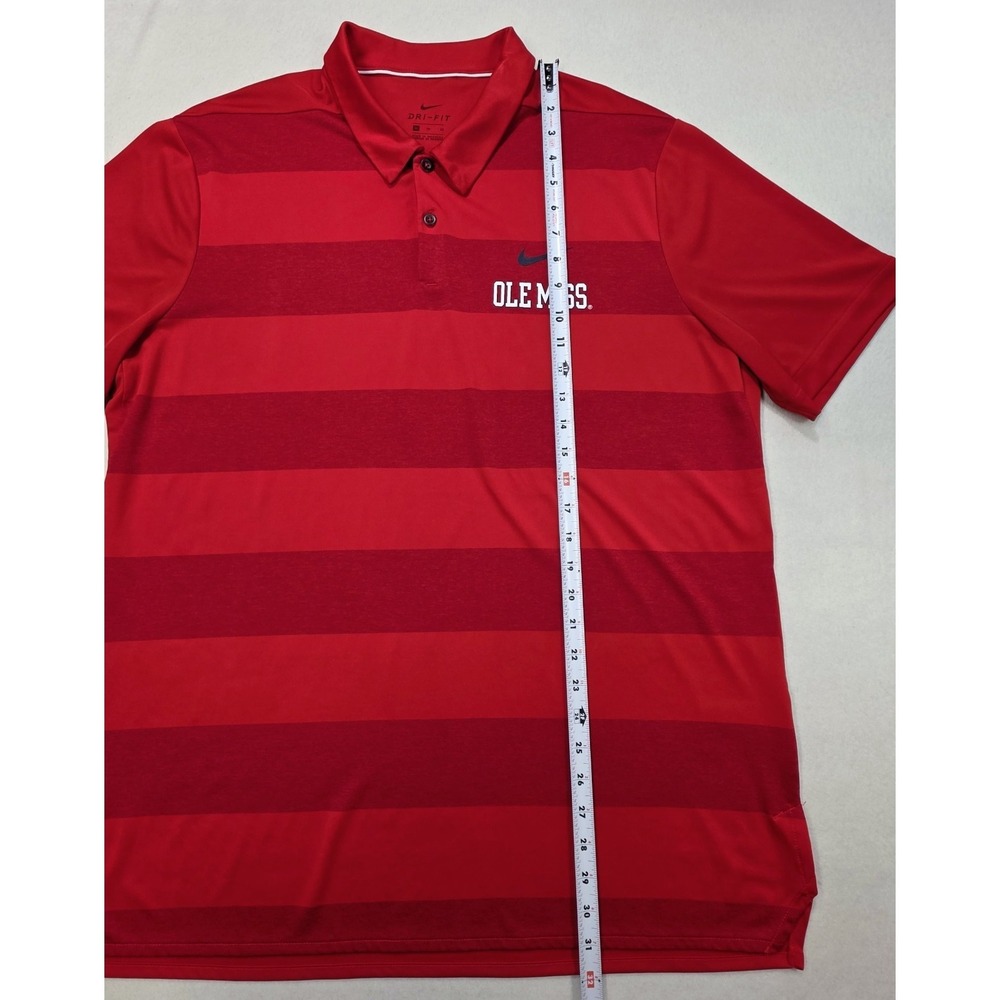 Nike Ole Miss Rebels Polo Shirt Mens XL LIMITED USE Dri Fit Short Sleeve Striped - Picture 4 of 9